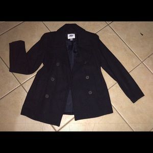 Navy blue peacoat
